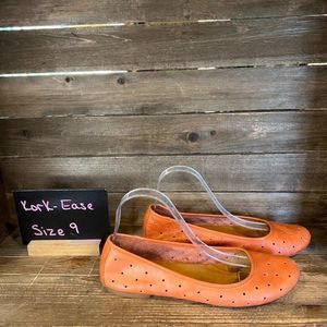 Womens Kork Ease Nessa Orange Perforated Leather Ballet Flats Shoes Size 9 M GUC